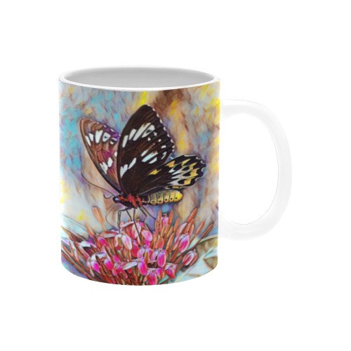 Butterfly Oil painting Custom White Mug (11OZ)