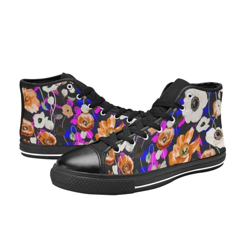Modern abstract wild meadow Women's Classic High Top Canvas Shoes (Model 017)