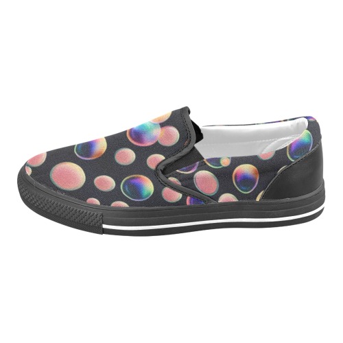 bubbles pattern 1 b Slip-on Canvas Shoes for Kid (Model 019)