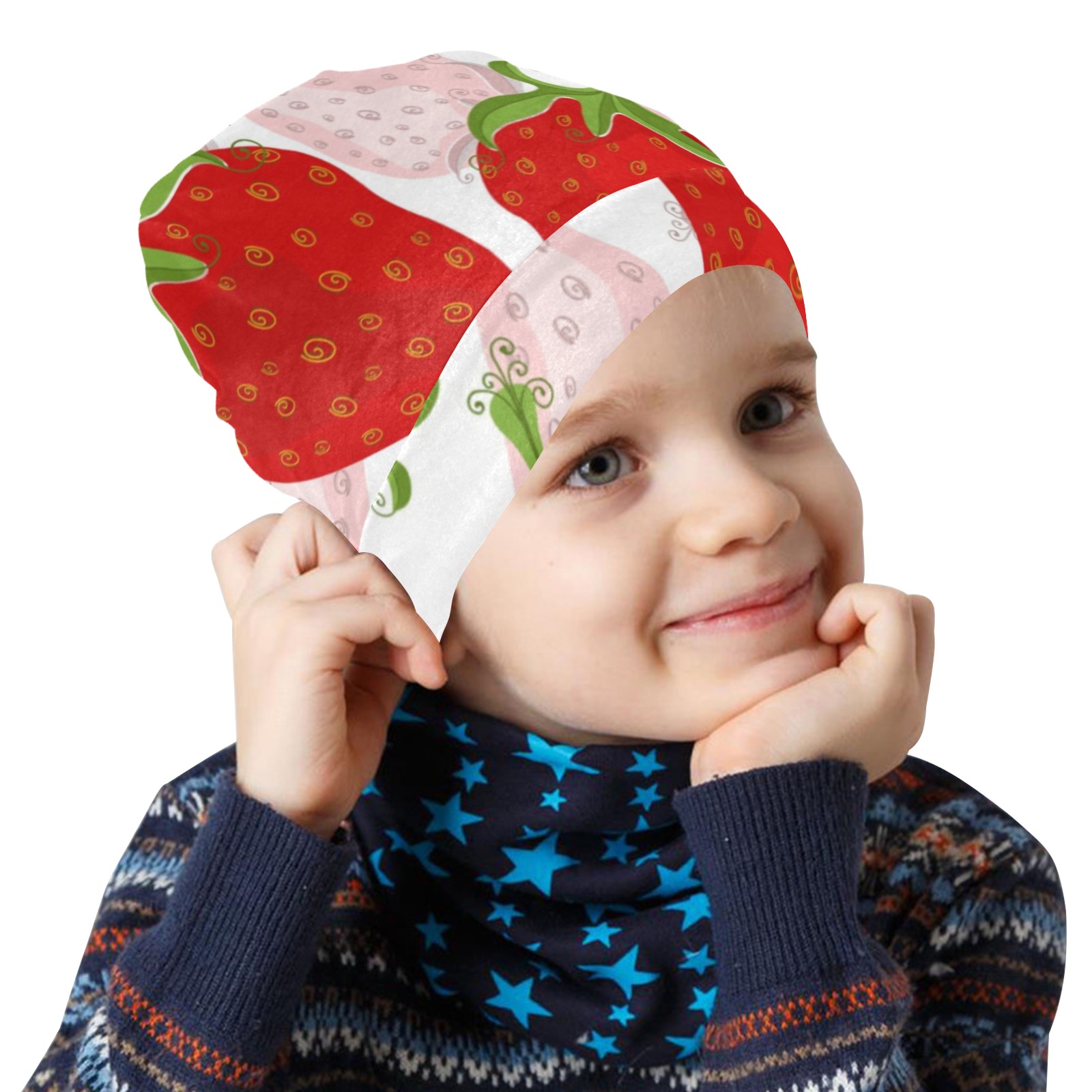 strawberries All Over Print Beanie for Kids