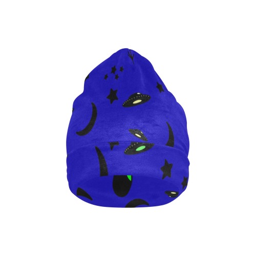 Aliens and Spaceships on Blue All Over Print Beanie for Kids