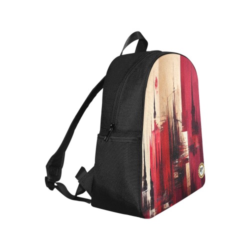 graffiti buildings red and cream 1 Multi-Pocket Fabric Backpack (Model 1684)