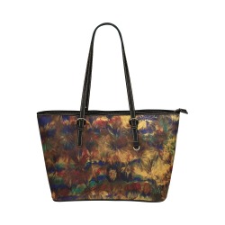 Fireflies Leather Tote Bag/Large (Model 1651)