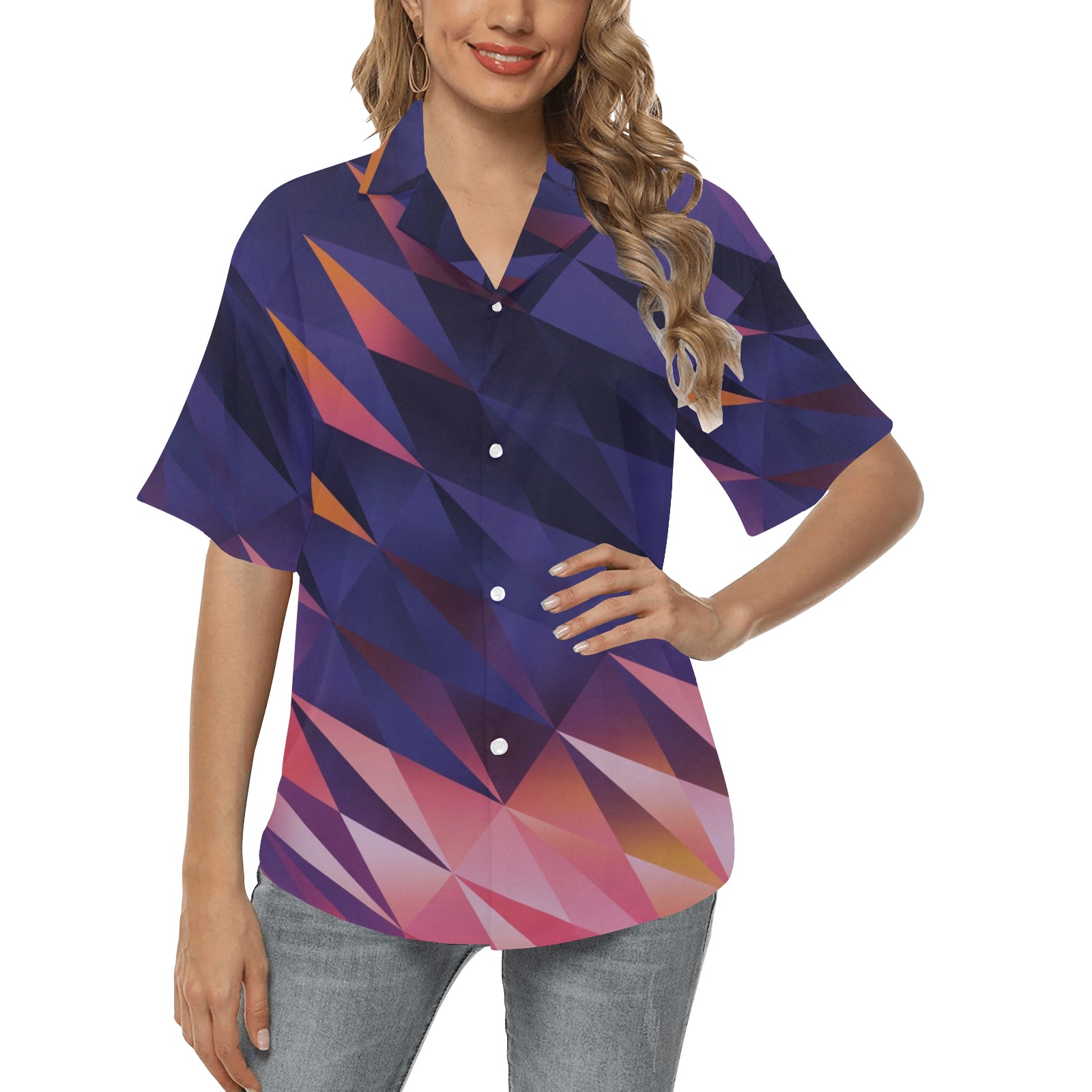 Prizms All Over Print Hawaiian Shirt for Women (Model T58)