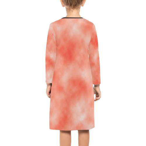 re clouds Girls' Long Sleeve Dress (Model D59)