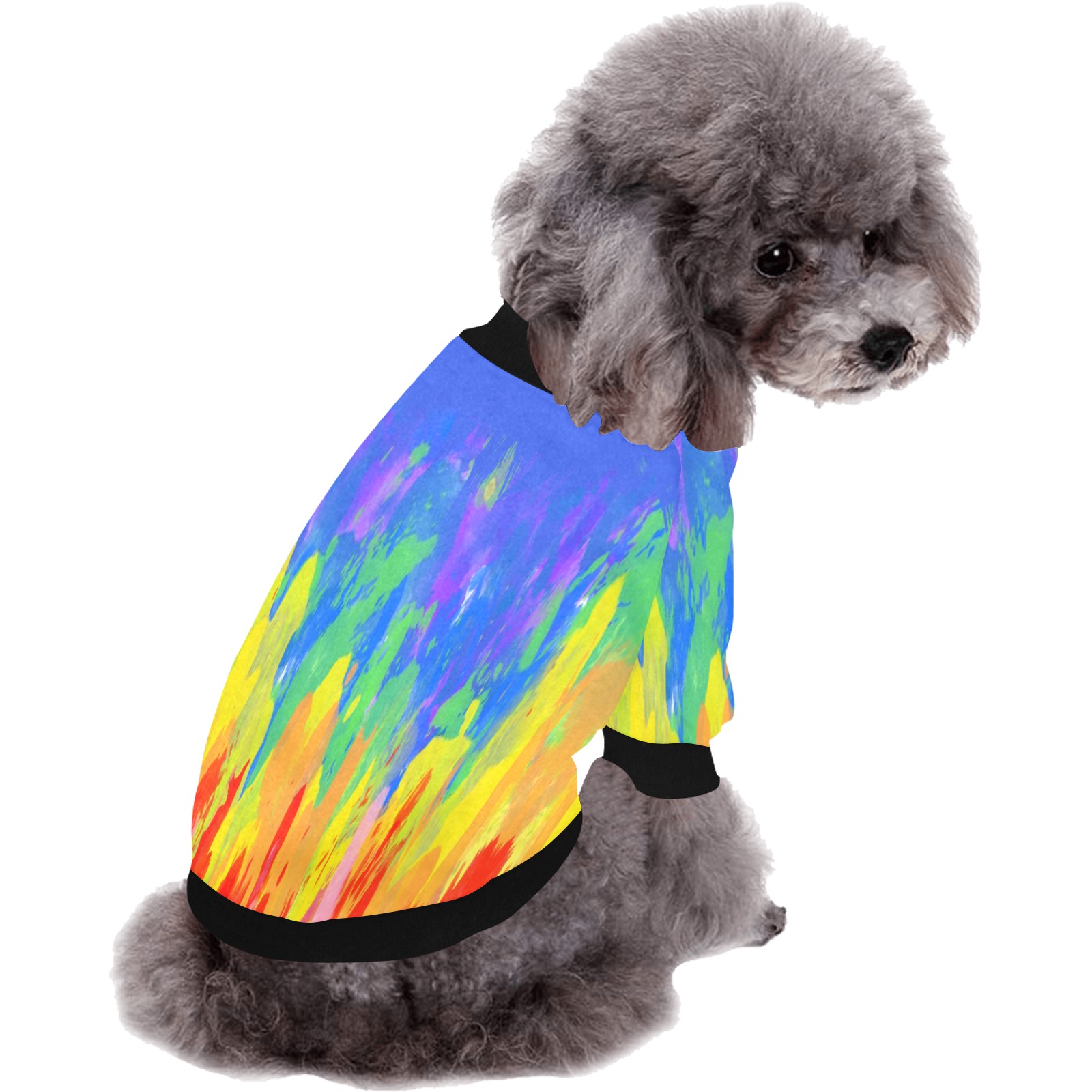 Flames Paint Abstract Classic Blue Pet Dog Round Neck Shirt
