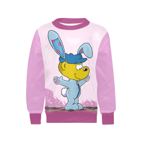 Ferald's Bunny Costume Girls' All Over Print Crew Neck Sweater (Model H49)