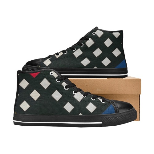 Counter-composition XV by Theo van Doesburg- Men’s Classic High Top Canvas Shoes (Model 017)