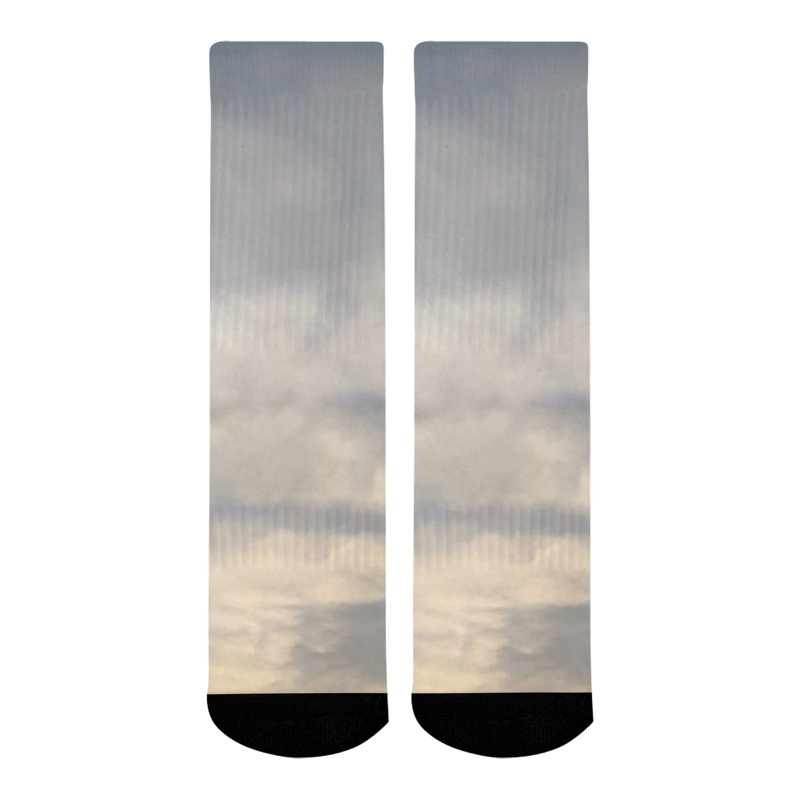 Rippled Cloud Collection Mid-Calf Socks (Black Sole)