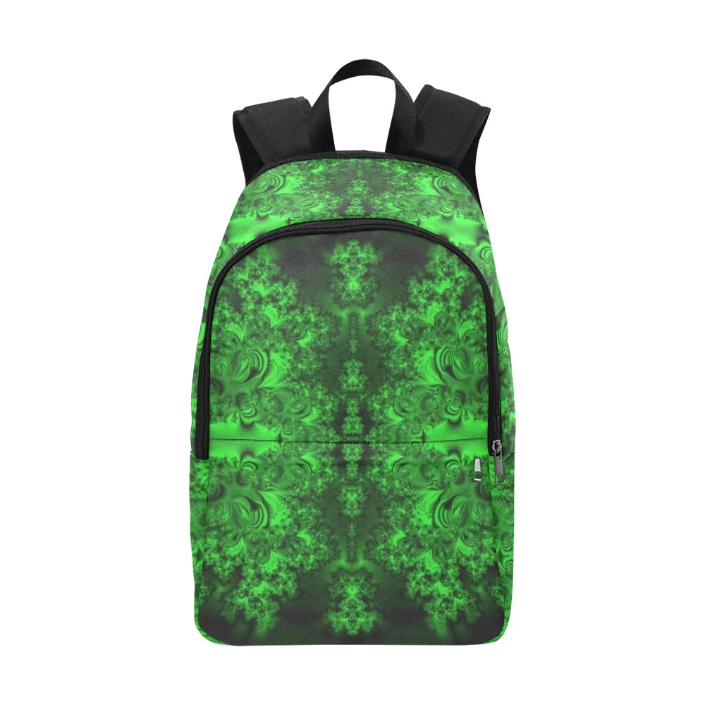Frost on the Evergreens Fractal Fabric Backpack for Adult (Model 1659)