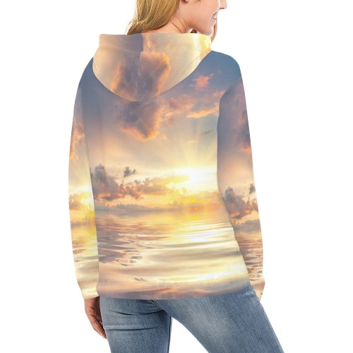 reflection in majestic clouds All Over Print Hoodie for Women (USA Size) (Model H13)