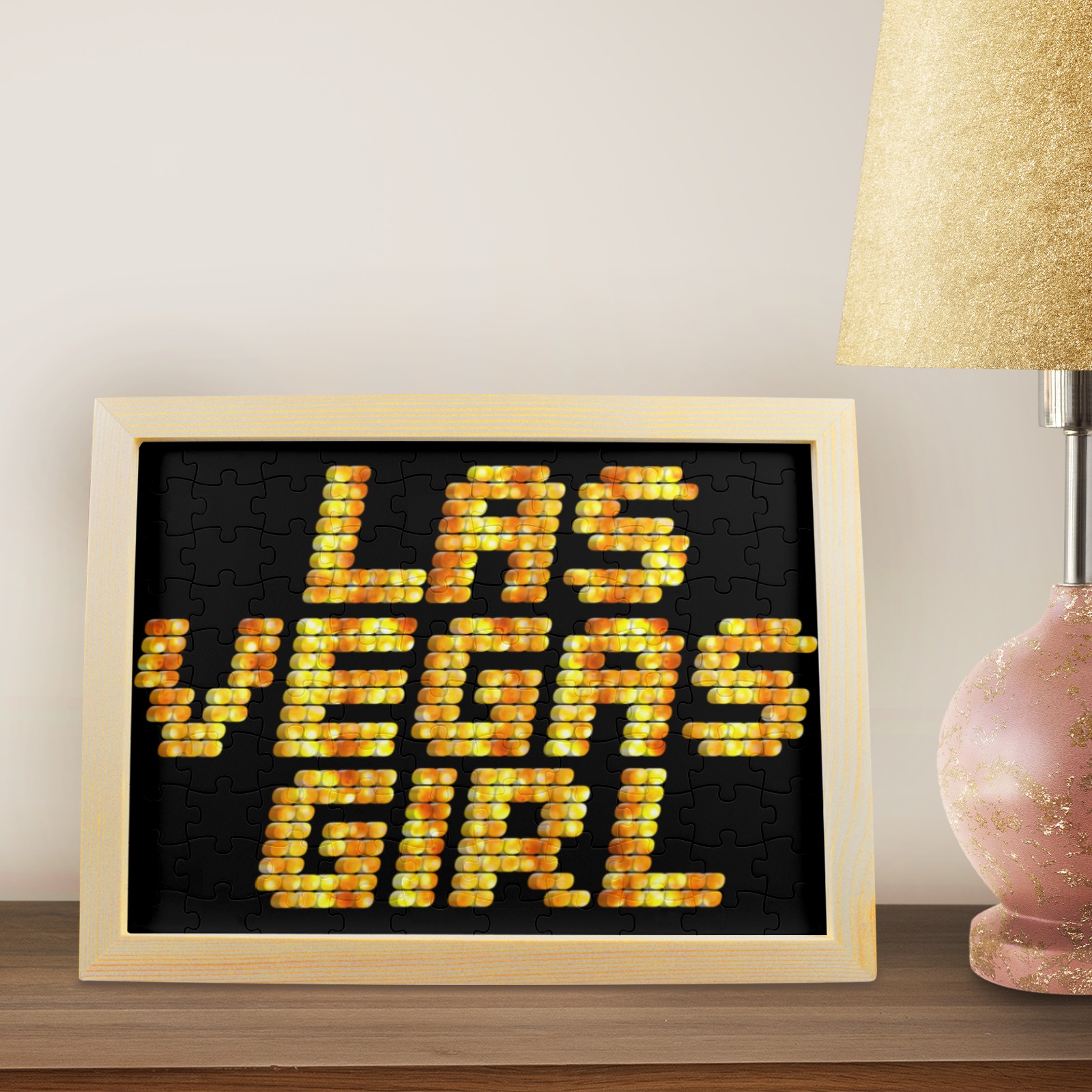 Las Vegas Girl Neon 100-Piece Puzzle Frame 12.5"x 9.5"