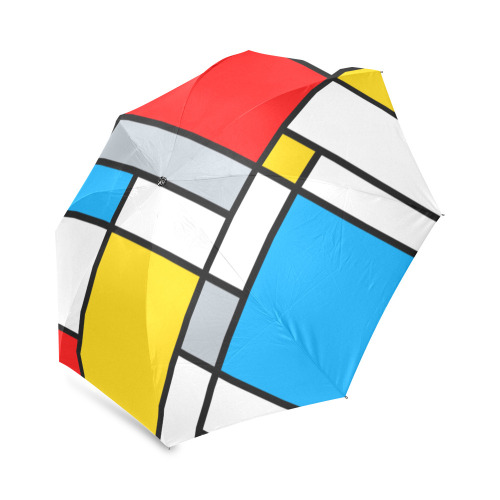 Mondrian Style Color Composition Geometric Retro Art Foldable Umbrella (Model U01)
