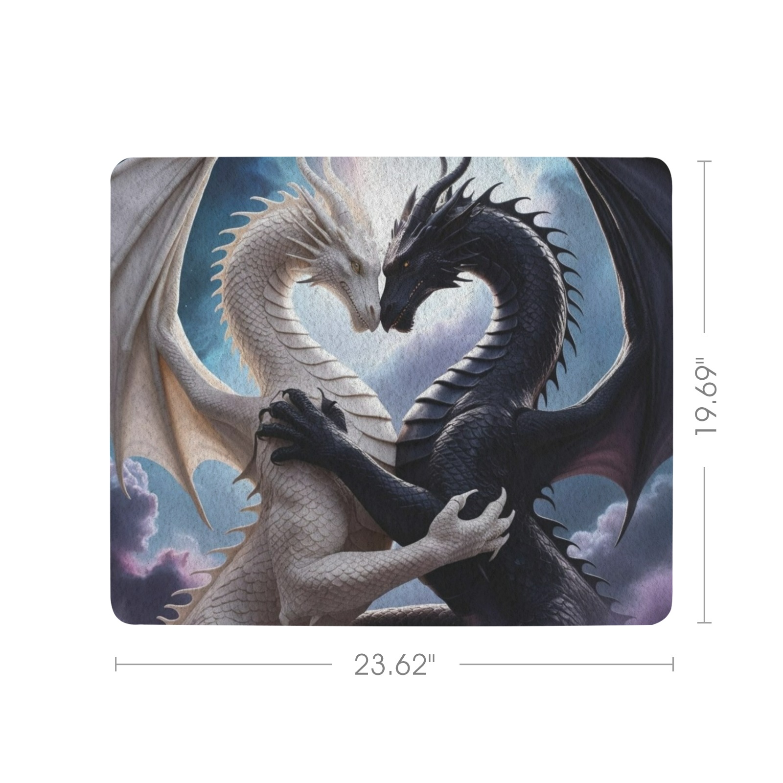 Mystic Dragon Pair Coffee Mat 23.62"x19.69"