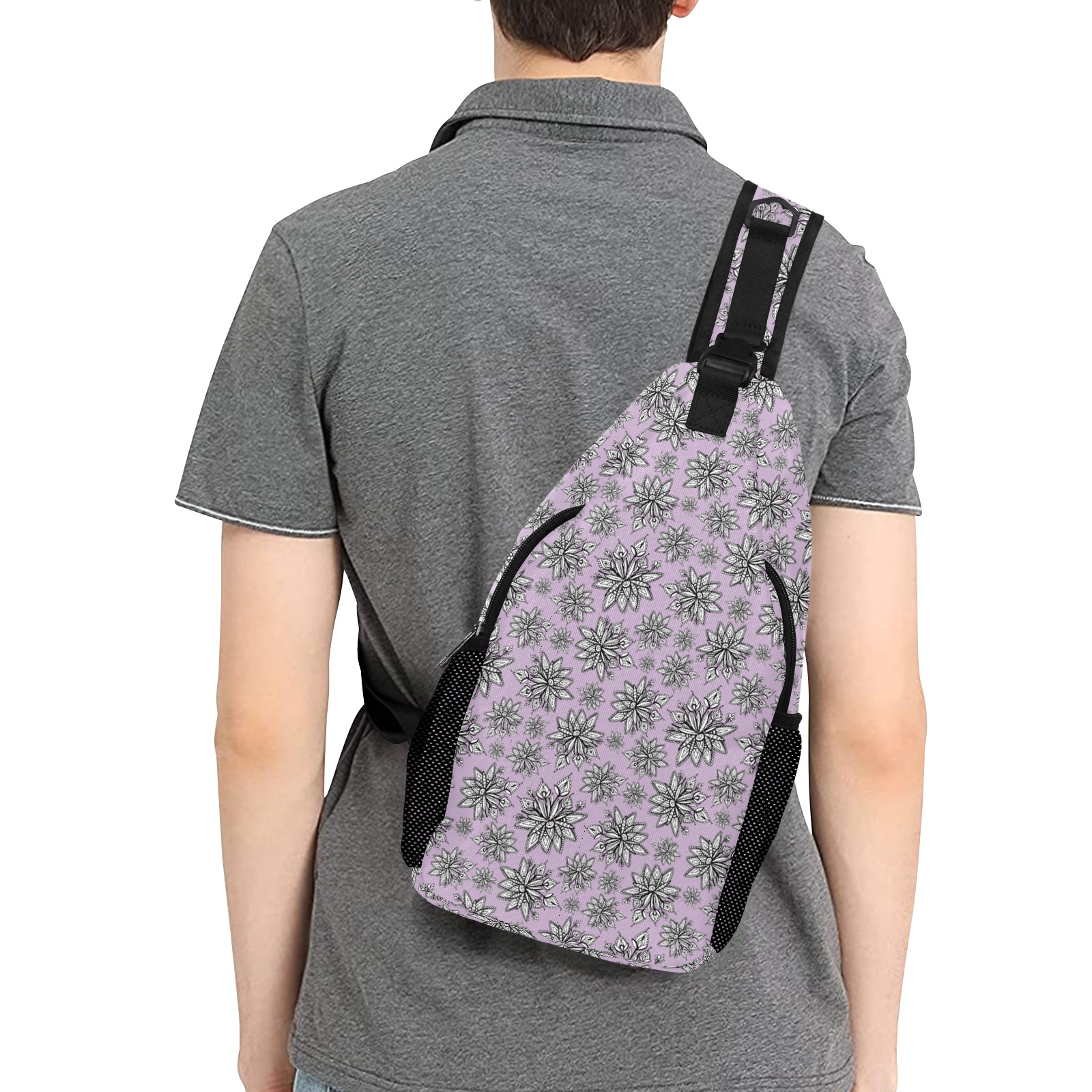 Creekside Floret - lilac Men's Casual Chest Bag (Model 1729)