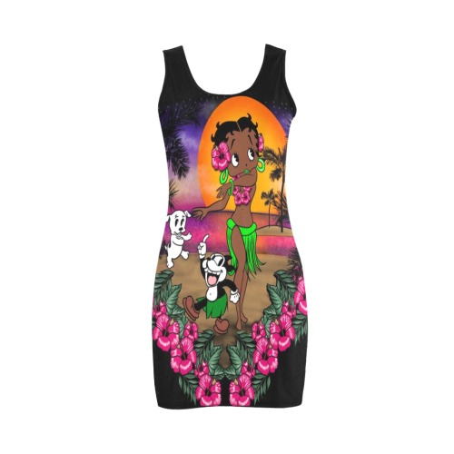 Betty Boop Hawaiian dress Medea Vest Dress (Model D06)