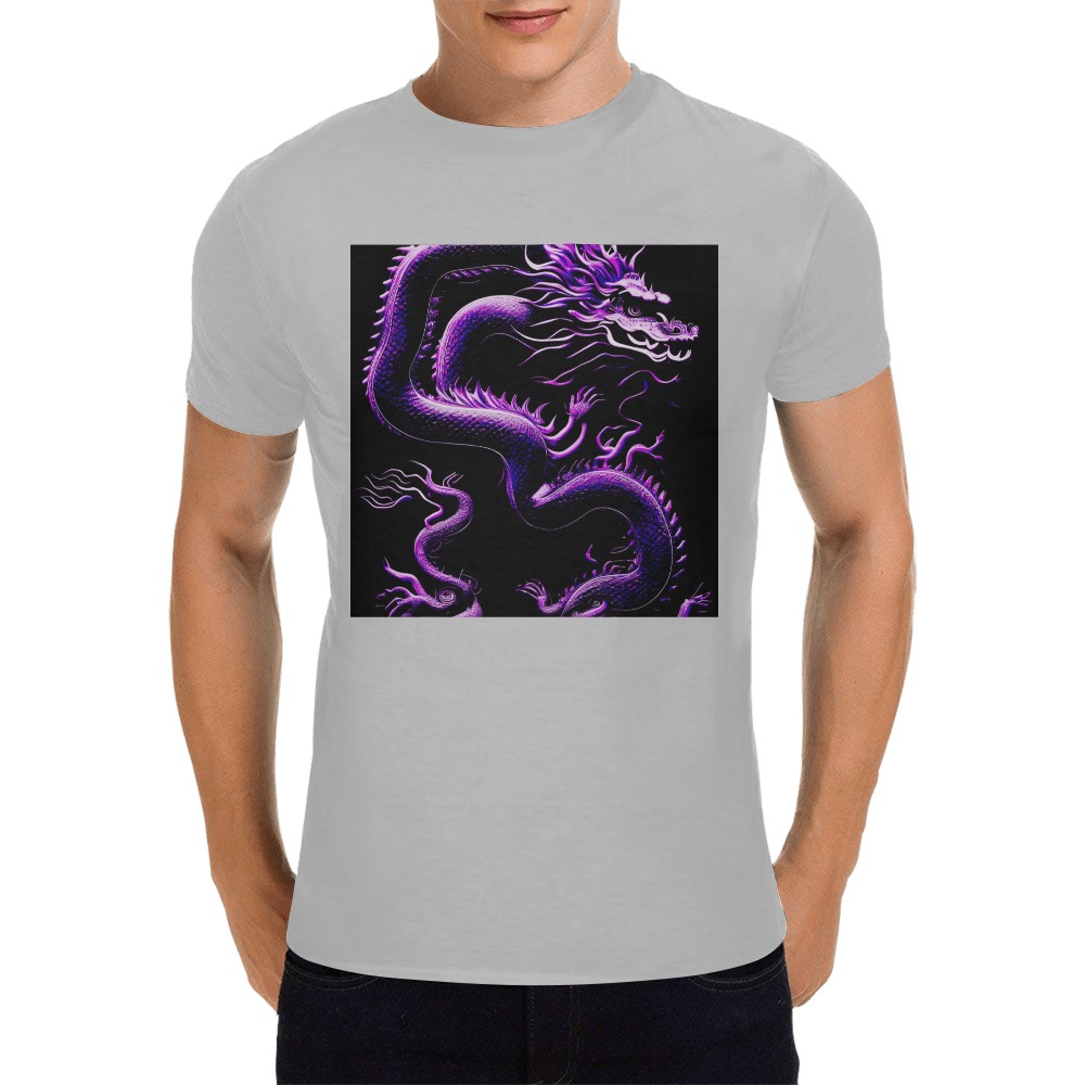 The Dragon Purple Men's T-Shirt in USA Size (Front Printing Only)