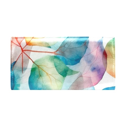 Pattern-leaves-colors_034D Women's Flap Wallet (Model 1707)
