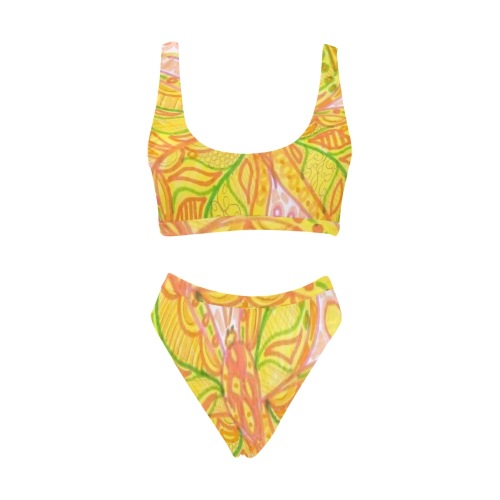 Butterfly Sport Top & High-Waisted Bikini Swimsuit (Model S07)