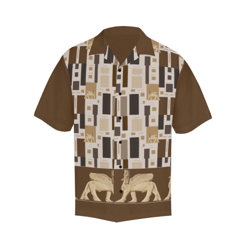 lamassu Pattern Hawaiian Shirt (Model T58)