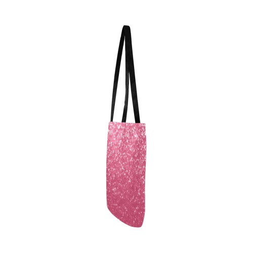 Magenta light pink red faux sparkles glitter Reusable Shopping Bag Model 1660 (Two sides)