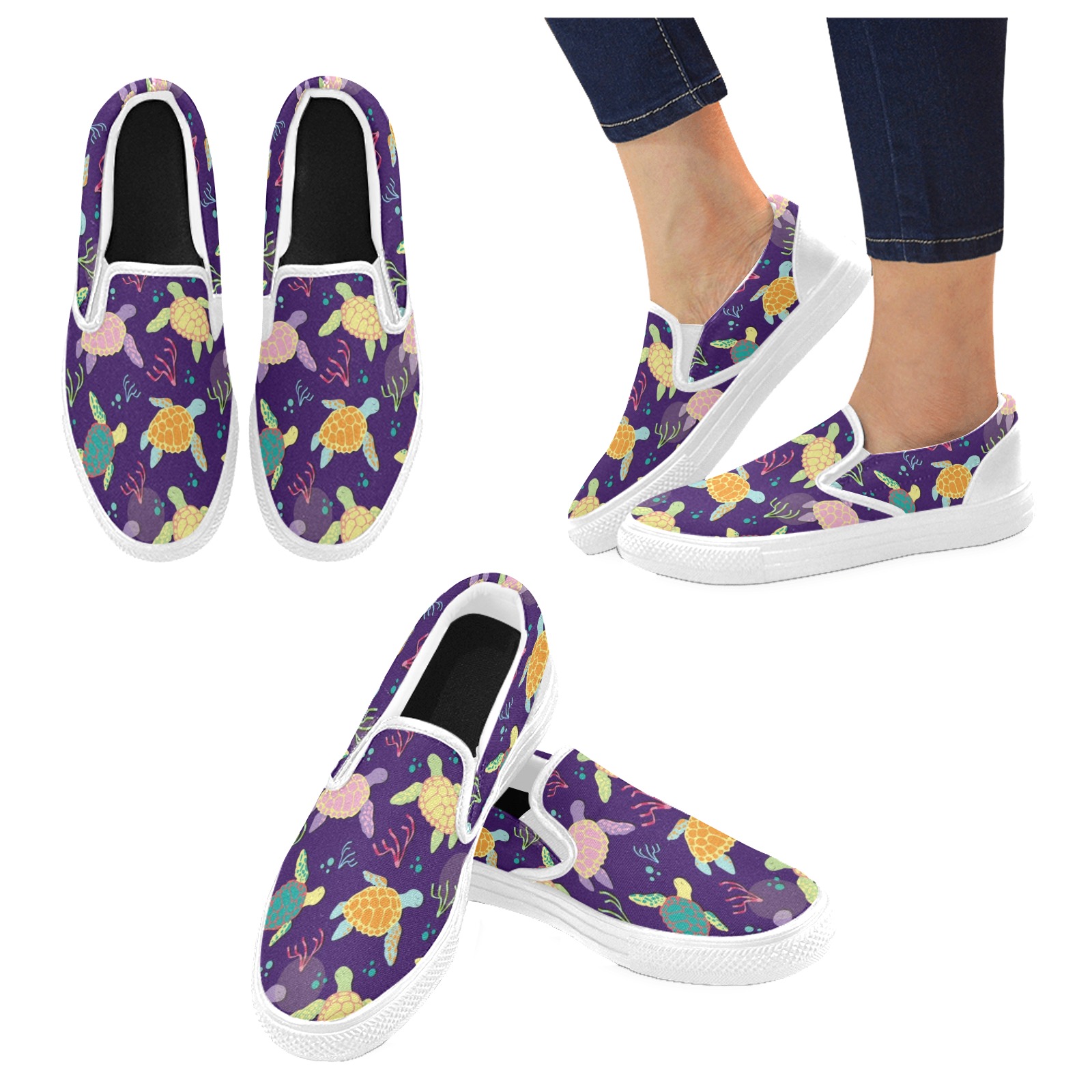 bb fdgdfhj Women's Unusual Slip-on Canvas Shoes (Model 019)