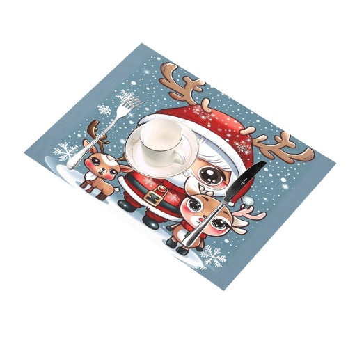 Santa and Reindeer 2 Placemat 14’’ x 19’’ (Set of 2)