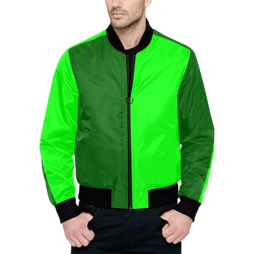 greenhalf All Over Print Quilted Bomber Jacket for Men (Model H33)