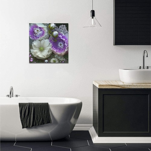 April Showers bring May Flowers Upgraded Canvas Print 16"x16"