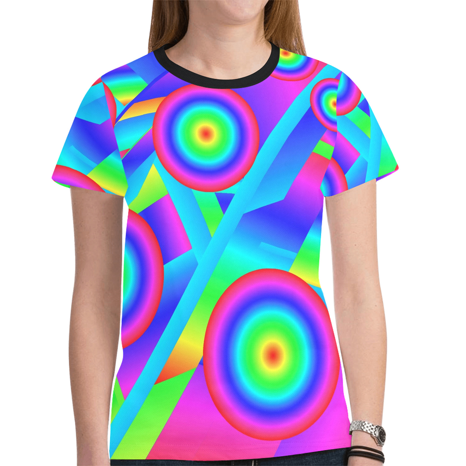 Abstract Music New All Over Print T-shirt for Women (Model T45)