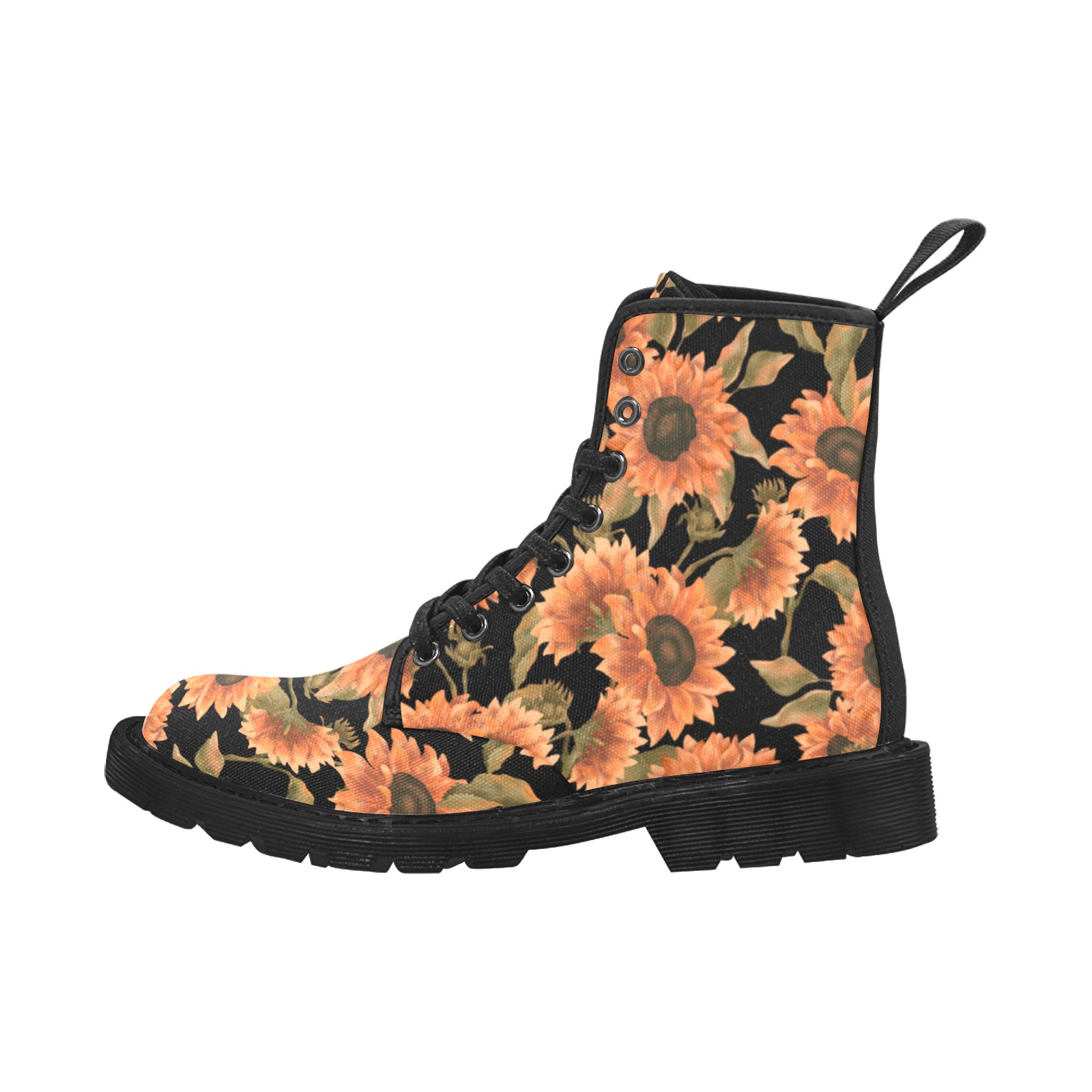 Sunflowers Martin Boots for Women (Black) (Model 1203H)