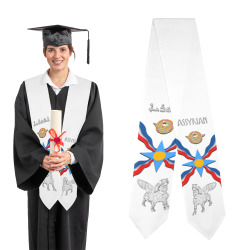 Assyrian Flag And Lamassu Graduation Stole