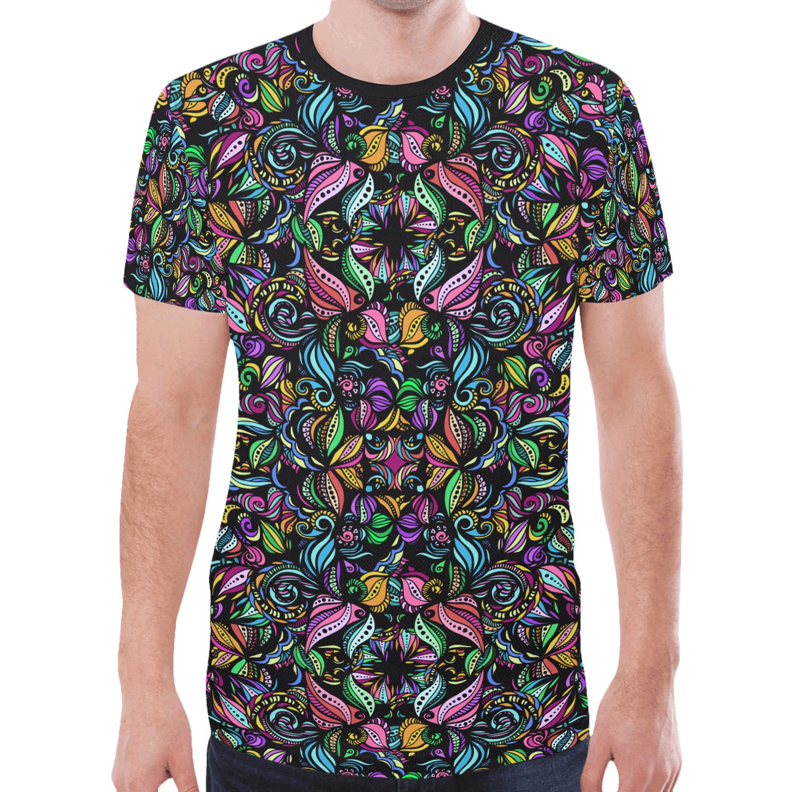 Whimsical Blooms New All Over Print T-shirt for Men (Model T45)