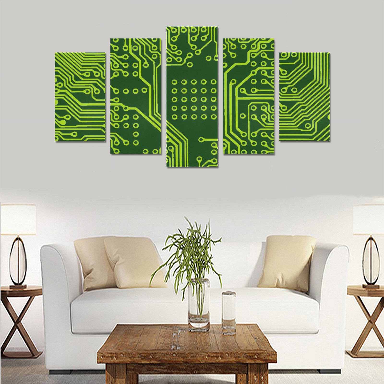 Computer Age (Circuit Board) 9 Canvas Print Sets A (No Frame)