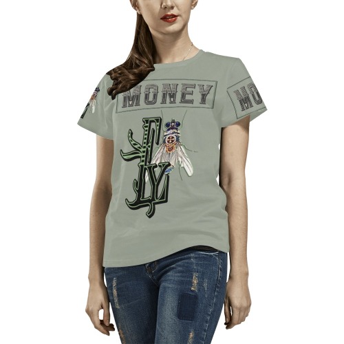 Money Collectable  Fly All Over Print T-Shirt for Women (USA Size) (Model T40)