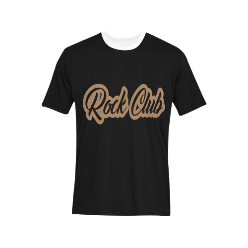 BLACK Men's All Over Print T-Shirt (Solid Color Neck) (Model T63)