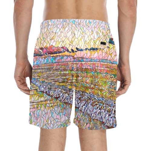 Island Bliss Men's Mid-Length Beach Shorts (Model L51)