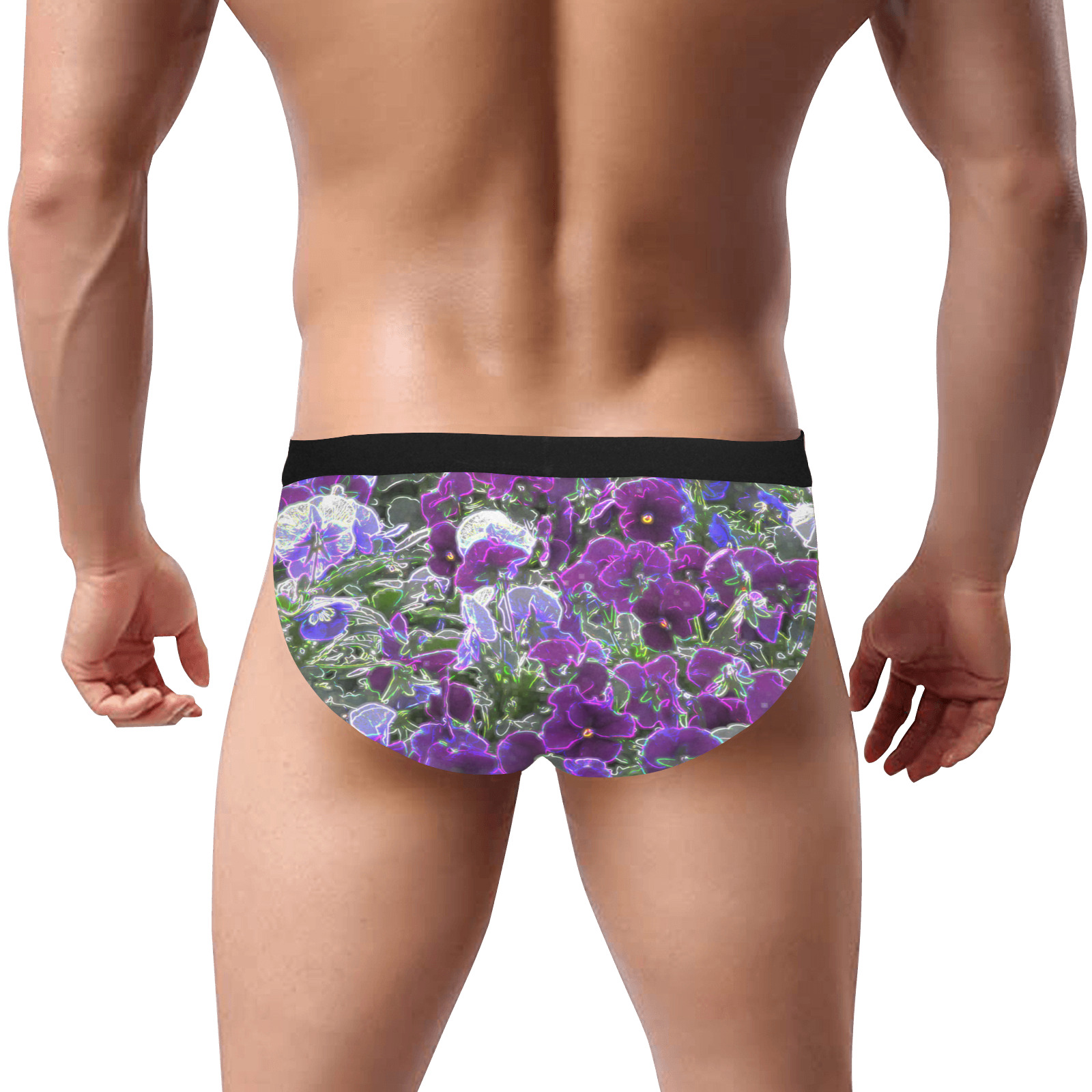 Field Of Purple Flowers 8420 Men's Mid Rise Briefs (Model L48)
