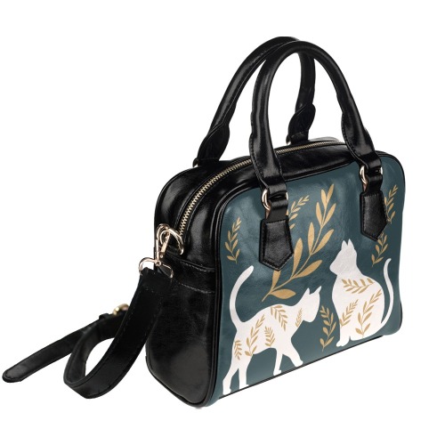 White Cats Bowler Handbag Shoulder Handbag (Model 1634)