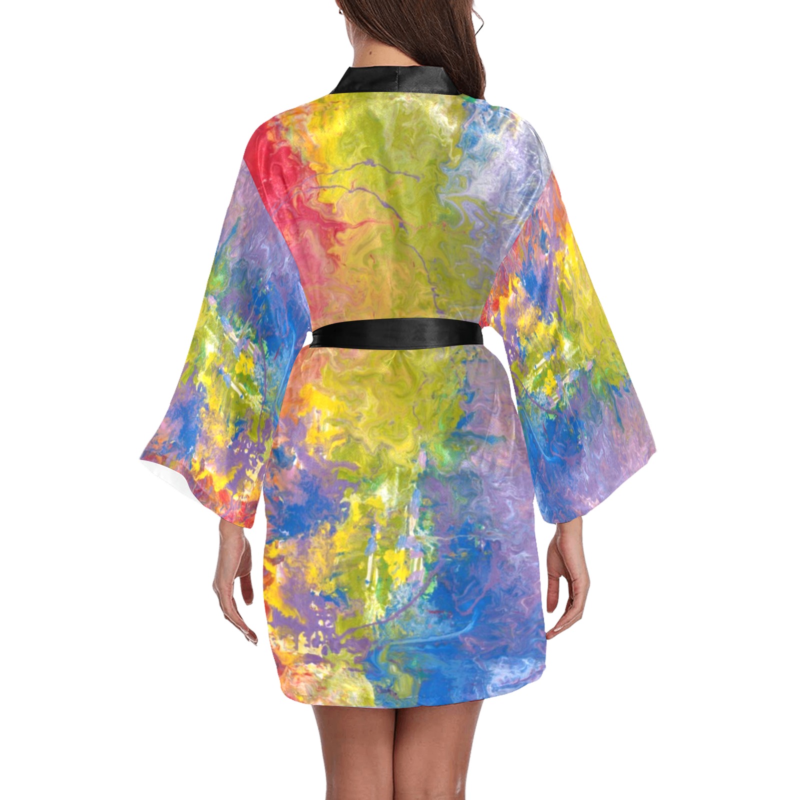 Rainbows All Around You Long Sleeve Kimono Robe