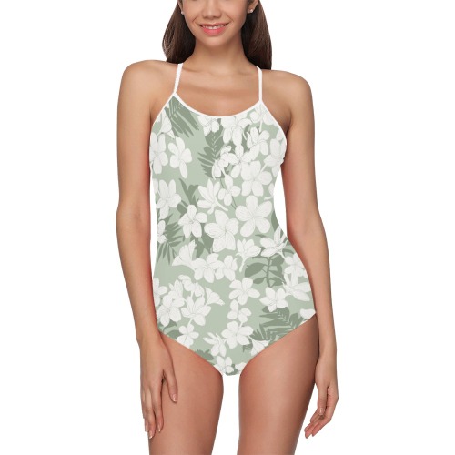 Tropical flowering GW2 Strap Swimsuit ( Model S05)