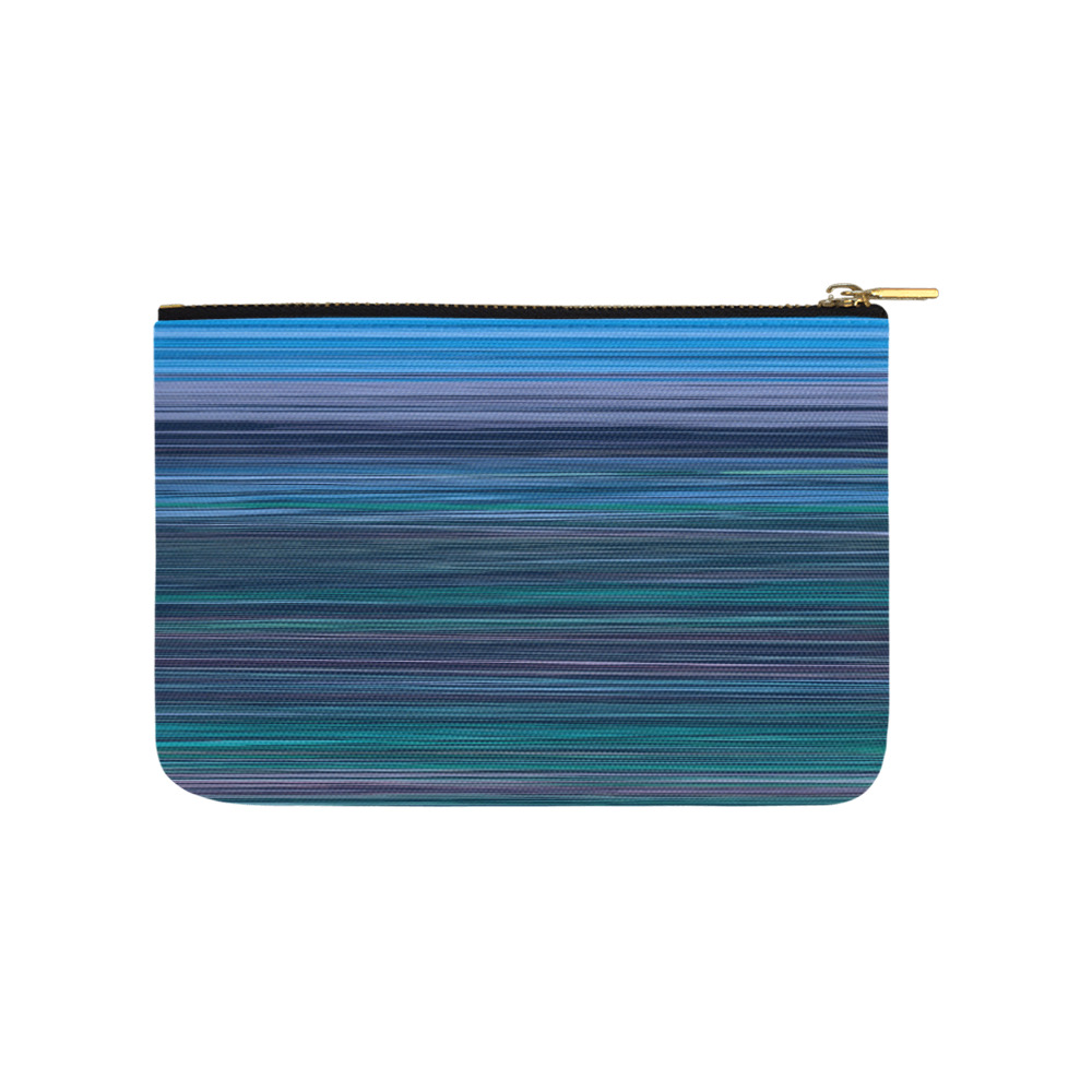 Abstract Blue Horizontal Stripes Carry-All Pouch 9.5''x6''