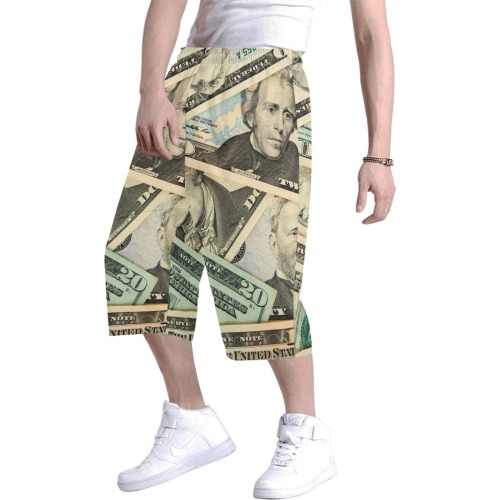 US PAPER CURRENCY Men's All Over Print Baggy Shorts (Model L37)