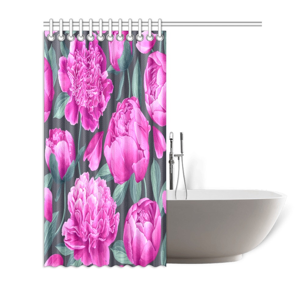 Pink Peonies Shower Curtain 72"x72"