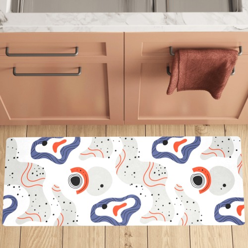 Elegant Abstract Mid Century Pattern Kitchen Mat 48"x17"