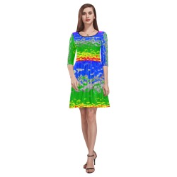 fractal Abstract small Tethys Half-Sleeve Skater Dress(Model D20)