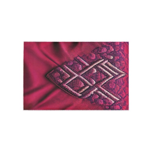 burgundy suede textured pattern Area Rug 5'x3'3''
