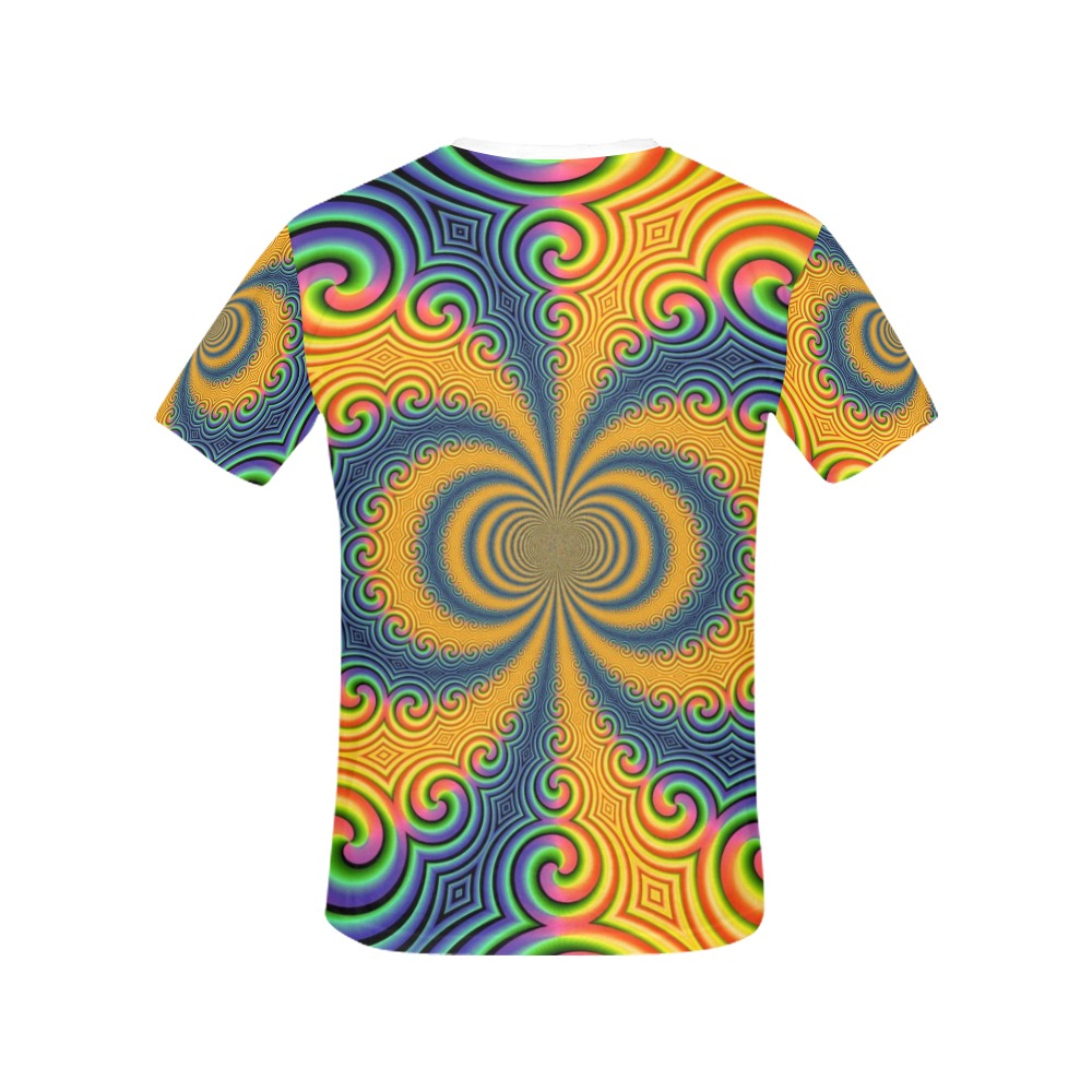 Psychedelic All Over Print T-Shirt for Women (USA Size) (Model T40)