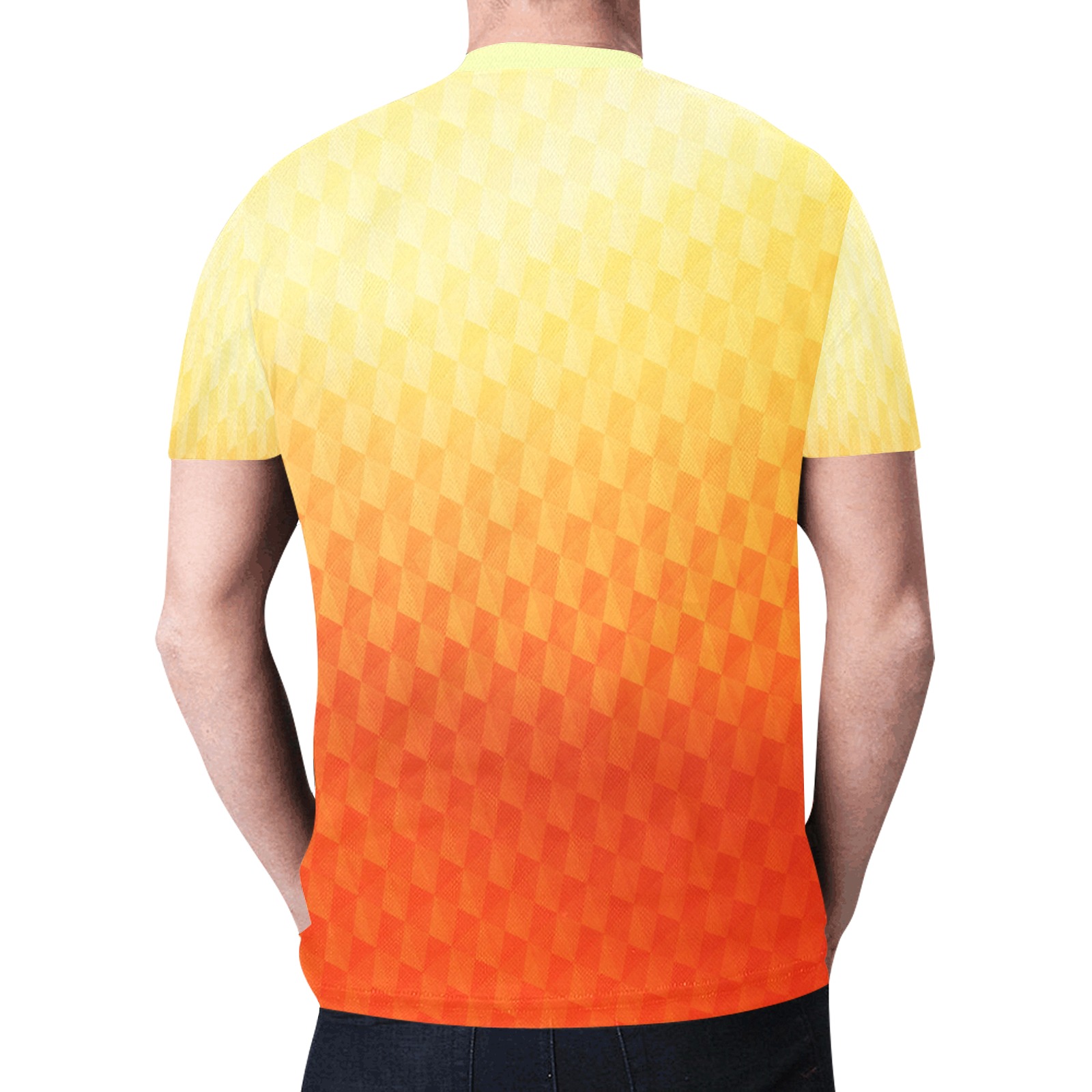 Yellow to Orange Fade New All Over Print T-shirt for Men (Model T45)