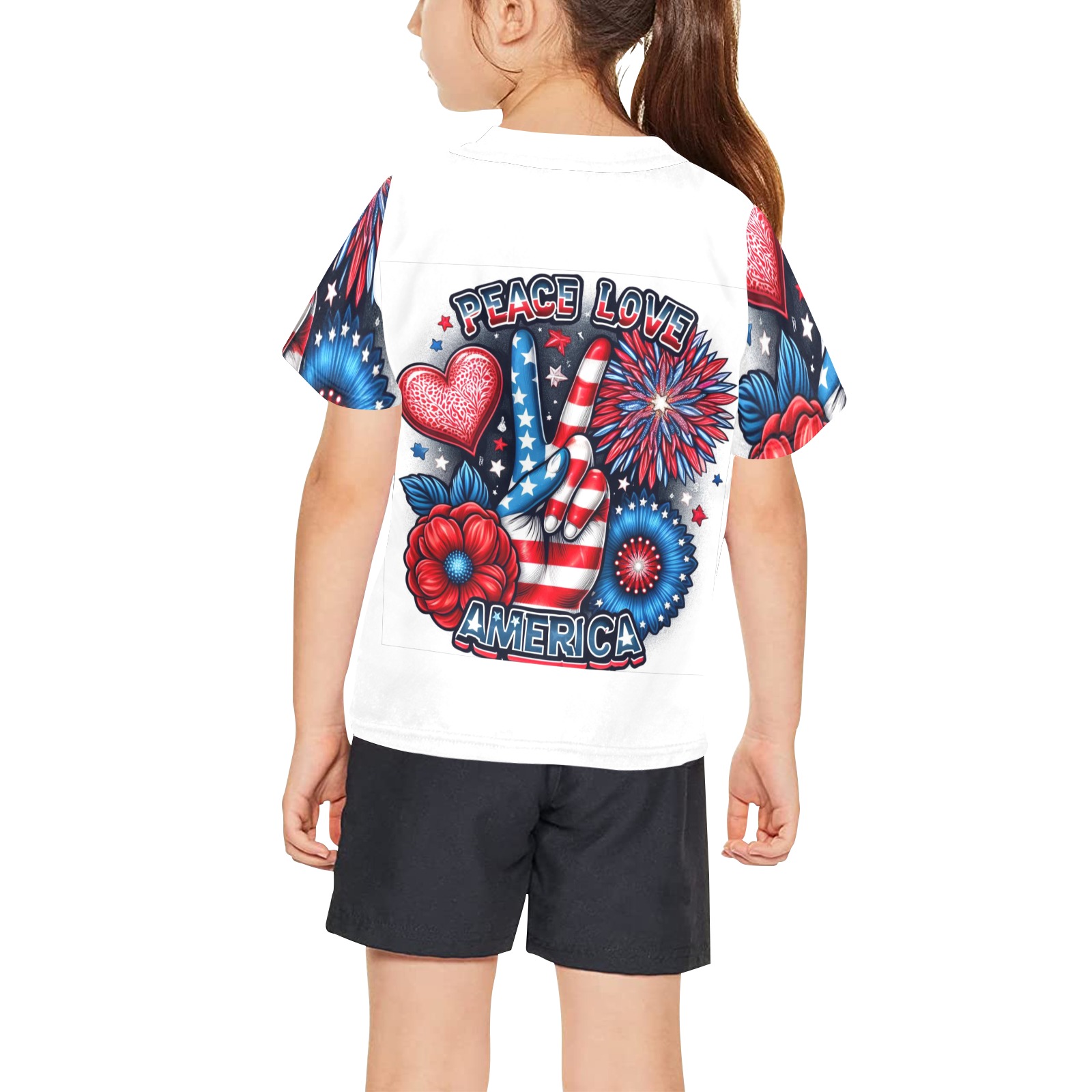 Love shirt Big Girls' All Over Print Crew Neck T-Shirt (Model T40-2)